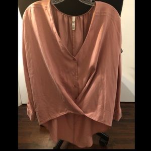 Zara Pink Long-Sleeve Buttoned Top